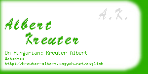 albert kreuter business card